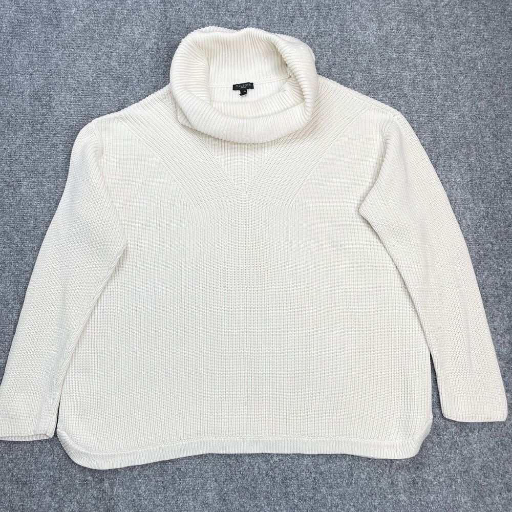 Talbots Sweater Womens Size Petite XL Ivory Cream Cowl Neck Cotton Modal